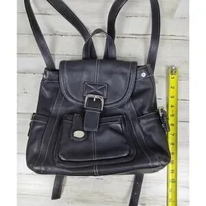 Tignanello Black Pebbled Leather Slim Backpack TIGNANELLO Black Pebbled Leather Medium Size Liberia | Ubuy main image 2